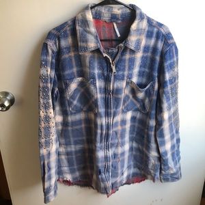 Free people zip up plaid jacket